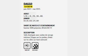 TRA-004 - Short Entraînement Daggo (navy/white)
