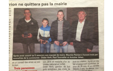 La Médaille de la Ville pour Didier ERB !